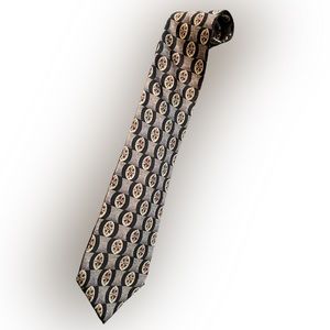 😎 Claiborne black/green patterned 100% silk neck tie